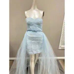 NWT Atelier Prabal Gurung Irma Sequin High-Low Mini Dress Blue Size 2 $3955